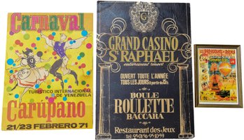 Les Prevoyants Del Avenir Print, Grand Casino St. Raphael Poster And Carnaval Poster