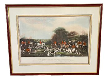 Antique Engraving By Frederick Bromley 'Sir Richard Sutton And The Quorn Hounds'