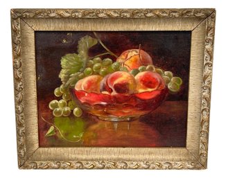 Oil On Board Painting Of Fruit