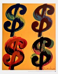 Andy Warhol - Dollar Sign (Quad) - Offset Lithograph Print - Acid Free Archival Museum Paper