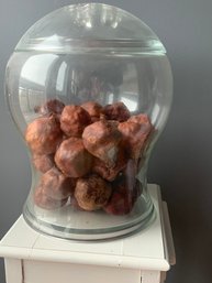 Oversize Glass Jar Filled Pomegranates