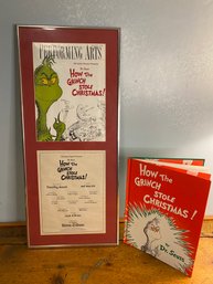 How The Grinch Stole Christmas Framed Work And Original Book