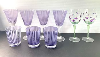 Amethyst And Hand Painted Glasses