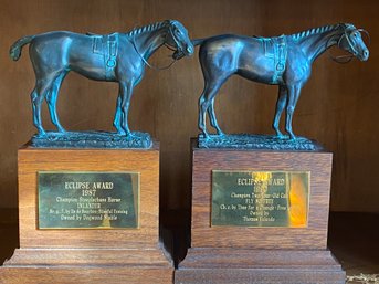 PAIR Bronze Horse Race Eclipse Award 1987 & 1990 Trophies