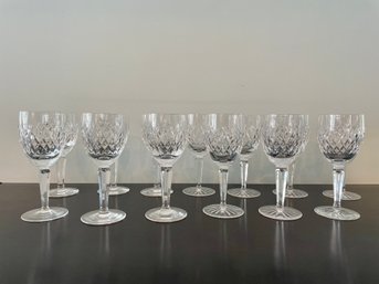 13 Waterford Comeragh Crystal Claret Wine Glasses