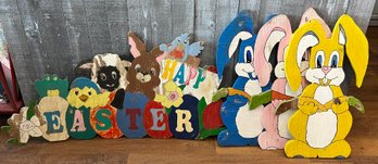 Adorable Wooden Easter Bunny Cutout Set