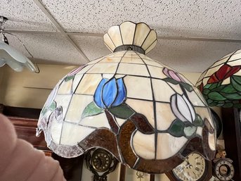 Hanging Stained Glass Tulip Design Light Fixture