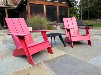 Pair Of LOLL Adirondack Chairs And Side Table- $1800 Value