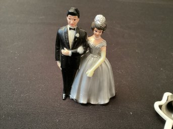 Vintage  Wedding Memorabilia Cake Topper And Swizzle Sticks