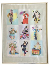 Signed 1981 Lithograph 'Characters From The Peking Opera' By Chen Yin-Jang