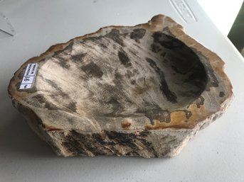 Petrified Wood Candy Bowl, 4 LB 2 Oz, 7 Inch By 5 Inch