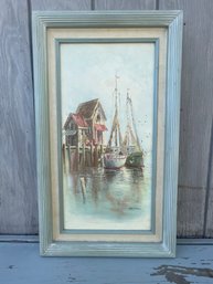 Mid-century John Luini Nautical Oil Painting