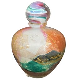 A Colorful Vintage Feminine Glass Perfume Bottle