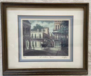 'at Jackson Square' Signed McCaffery Numbered 93/750 Print 16x13 Matted Framed