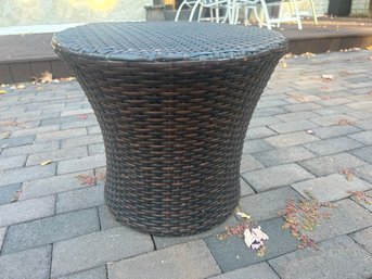 Brown Mesh Outdoor End Table