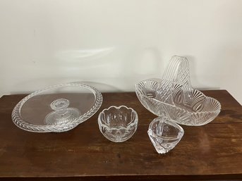 4 Crystal & Glass Bowls & Platters