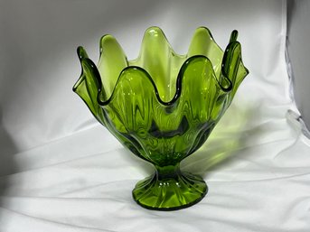 LE Smith Green Pedestal Swung Bowl