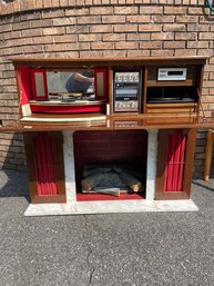 Vintage German Koronette Console Stereo Bar And Fireplace, Hi - Fi