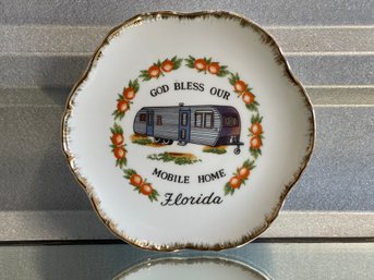 Vintage God Bless Our Mobile Home Decorative Plate