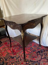 Accent Table With Brass Embellishments  28x28x30