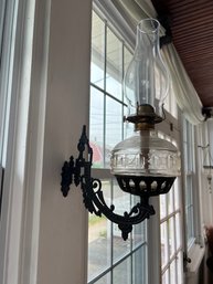 Victorian Style Wall Sconce With Oil Lamp