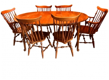 Colonial Style Maple Table And 6 Chairs - Vermont