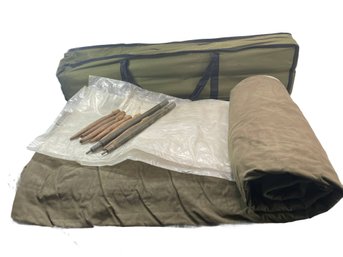 Army Dade Vintage Awning' Rare '  And Coleman Sleep Cot With Carry Case