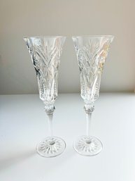 Pair Of Waterford Crystal Champagne Flutes - New In Box