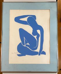 Henri Matisse Vintage Lithograph 24x30in Blue Nude Signed In Plate