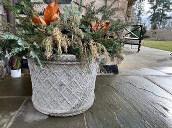 Amazing Extra Large Planter With Basket Weave Detail- 2 Of 2