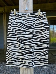 St. John Evening By Marie Gray Zebra Pattern Skirt Size 8