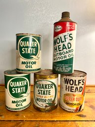 WOLFS HEAD And QUAKER STATE  Oil Can Lot