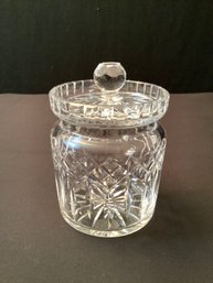 Waterford Crystal Lismore Covered Jar Small Biscuit Barrel Signed