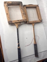 Set Of Two Vintage Racquets With Decor Potential
