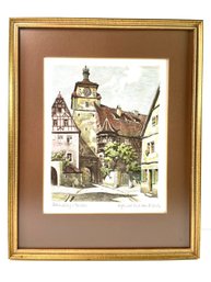 Artist R. Bach - Rothenburg Etching