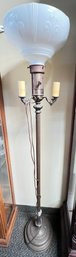 Milk Glass Torchiere Floor Lamp