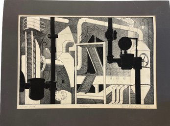 1976 Artist Proof 'Refinery' By Daniel Rosner 24' X 18'
