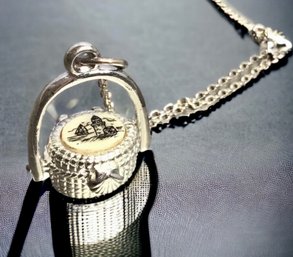 Sterling Silver Lightship Basket Charm And Chain