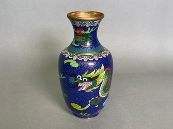 A Beautiful Vintage Cloisonne Dragon Vase
