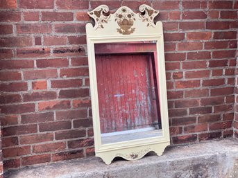 A  Vintage Hitchcock Mirror With Stenciled Autumnal Design