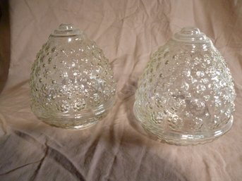 Vintage Pair Of Light Globes Mid-Century Acorn Beehive Style