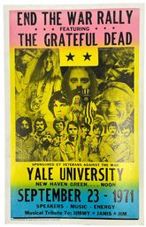 1971 Grateful Dead 'End The War Rally' At  Yale University Poster (K)
