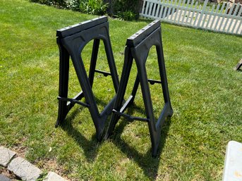 Black Plastic Folding Sawhorses