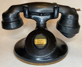Vintage Telephone - Deco Black Cradle Phone - Carlisle 85-R-11 - Western Electric - No Dial - Call Operator
