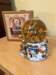 Vintage Musical Christmas Snow Globe In Original Box