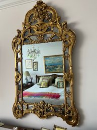 Phenomenal, Exceptional, Vintage Wall Mirror, Gilt Finished Gesso, By Russo