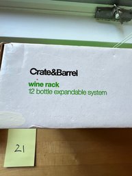 Crate And Barrel Wood  Wine Rack NIB