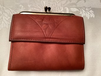 NIB Vintage Rolfs Leather Nostalgia French Purse Vintage Red Caress Cowhide Never Used