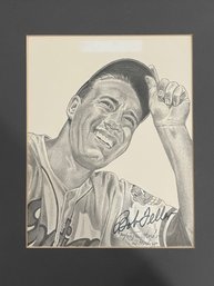 Bob Feller And Artist Signed And Numbered 300/750 Pencil Drawing.