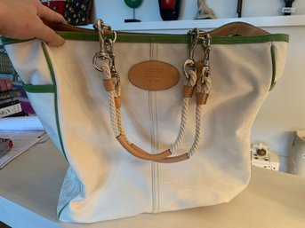 Large Coach  Canvas & Leather Carry All Tote